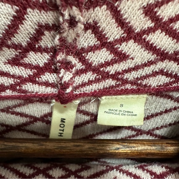 Moth Red and White Cowl Neck Sweater - Picture 3 of 4